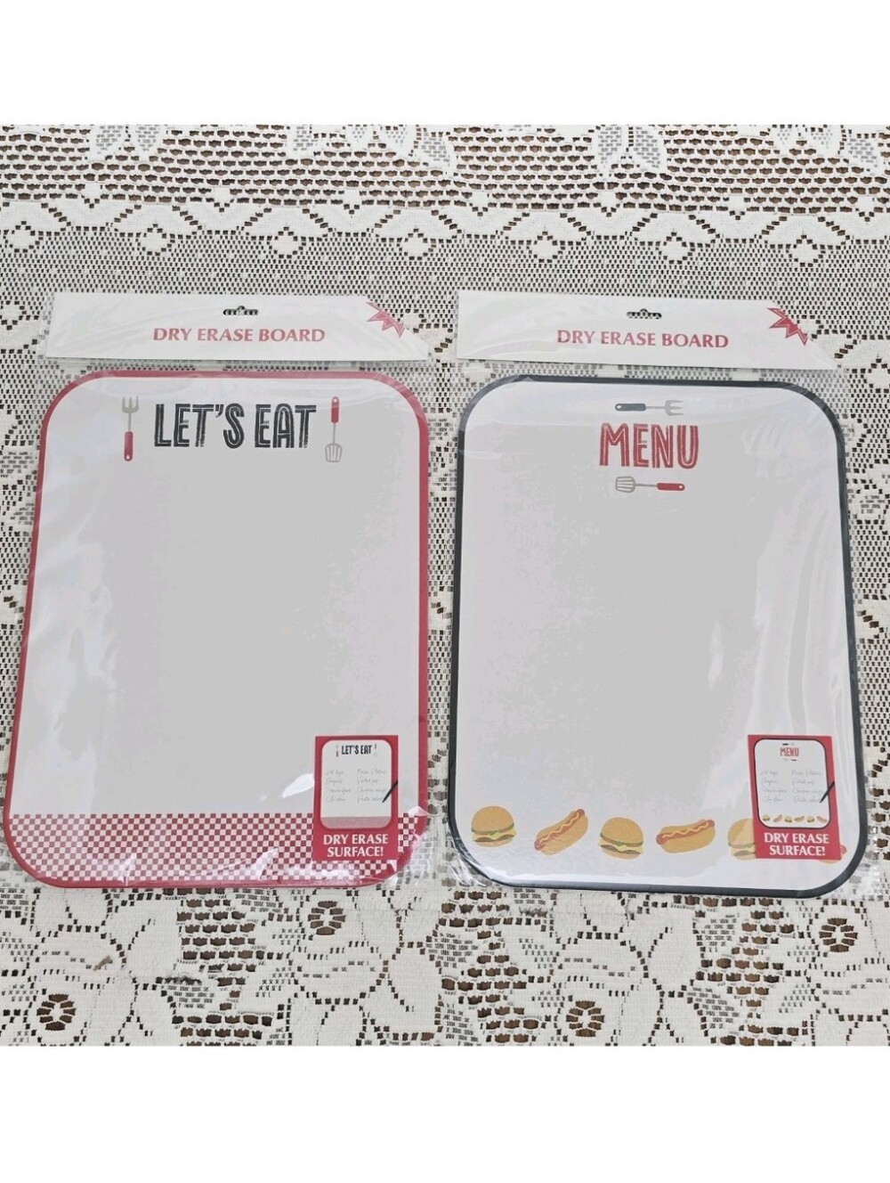 2 New Menu Dry Erase Boards 13x10 Summer Party BBQ Cookout Grill Tailgate Decor